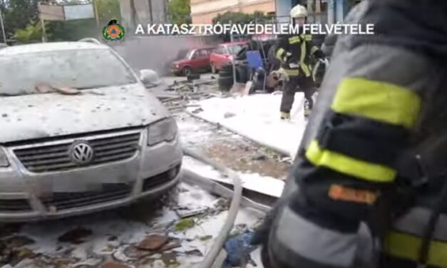 Videón a pusztítás – Így robbant fel az autószerelő műhely Kispesten