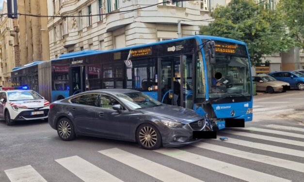 Belerohant egy buszba egy Mazda a 11. kerületben – Fotók a helyszínről