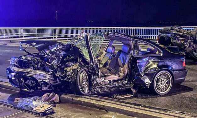 Brutális halálos baleset az Árpád hídon – letarolta a Mercedes a szabályosan közlekedő kerékpárost, majd ütközött egy BMW-vel – helyszíni fotóinkkal