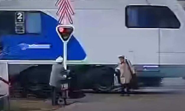 A felelőtlen monori öregasszony mellett centikre zúzott el a gyorsvonat, a piros jelzés ellenére ment át a síneken – VIDEÓ