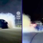 Illegális gyorsulási verseny és driftelés a gödi Samsung akkugyárnál, a rendőrség már rajta van az ügyön, az elkövetők autóit akár el is kobozhatják