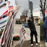 Polgári elégedetlenségi akció Csömörön, elegük lett a választási plakátokból, leszedték az összeset