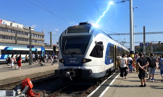 Madarak okoztak rövidzárlatot a Déli pályaudvaron – az elektromos ívtől kilyukadt egy mozdony teteje